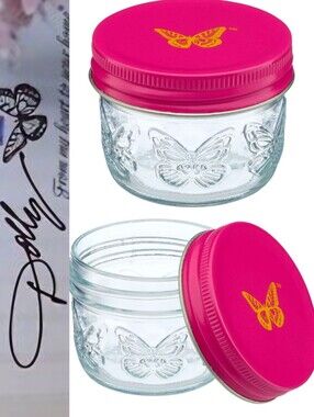 Dolly Parton Butterfly Embossed Storage Jar Set- Pink